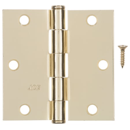 Hampton Hampton 3-1/2 in. L Bright Brass Residential Door Hinge 12 pk 01-3550-190
